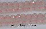 CRQ288 15.5 inches 4mm faceted round rose quartz gemstone beads