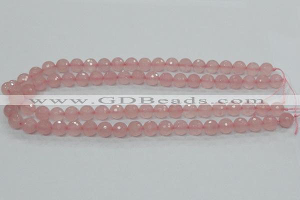 CRQ30 15.5 inches 10mm faceted round natural rose quartz beads