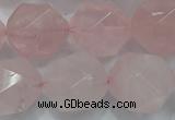 CRQ306 15 inches 18mm faceted nuggets rose quartz beads