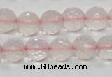 CRQ32 15.5 inches faceted round 12mm natural rose quartz beads