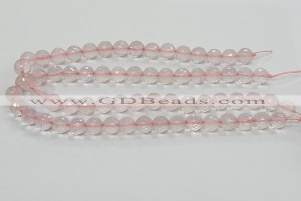 CRQ32 15.5 inches faceted round 12mm natural rose quartz beads