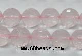 CRQ33 15.5 inches 14mm faceted round natural rose quartz beads