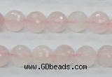 CRQ34 15.5 inches 10mm faceted round natural rose quartz beads