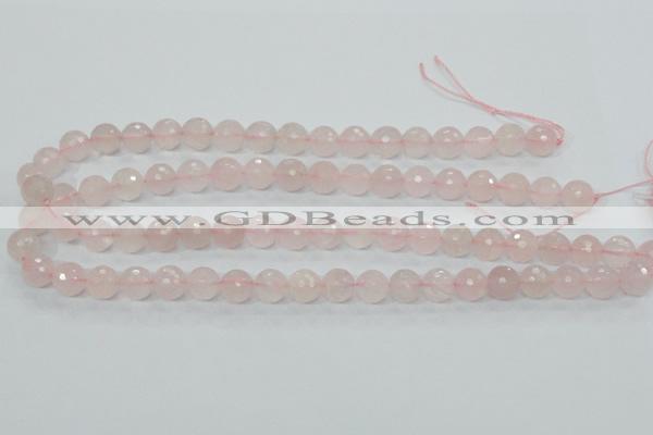 CRQ34 15.5 inches 10mm faceted round natural rose quartz beads