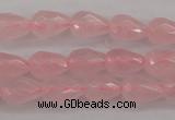 CRQ355 15.5 inches 6*9mm faceted teardrop rose quartz beads