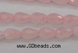 CRQ356 15.5 inches 8*12mm faceted teardrop rose quartz beads