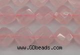 CRQ368 15.5 inches 8*8mm faceted diamond rose quartz beads