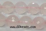 CRQ37 15.5 inches 16mm faceted round natural rose quartz beads