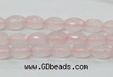 CRQ39 15.5 inches 6*10mm faceted rice natural rose quartz beads