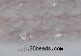 CRQ401 15.5 inches 6mm faceted nuggets rose quartz beads