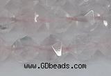 CRQ402 15.5 inches 8mm faceted nuggets rose quartz beads