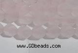 CRQ406 15.5 inches 6mm faceted nuggets matte rose quartz beads