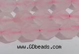 CRQ407 15.5 inches 8mm faceted nuggets matte rose quartz beads