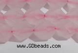 CRQ408 15.5 inches 10mm faceted nuggets matte rose quartz beads