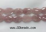 CRQ429 30*35mm - 35*45mm faceted octagonal rose quartz beads