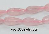 CRQ44 15.5 inches 8*20mm faceted teardrop natural rose quartz beads