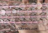 CRQ447 15.5 inches 12mm faceted round rose quartz beads