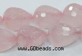 CRQ47 15.5 inches 16*20mm faceted teardrop natural rose quartz beads