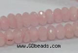 CRQ48 15.5 inches 6*10mm faceted rondelle natural rose quartz beads