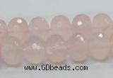 CRQ49 15.5 inches 10*14mm faceted rondelle natural rose quartz beads