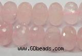 CRQ50 15.5 inches 10*16mm faceted rondelle natural rose quartz beads