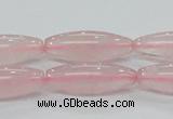 CRQ57 15.5 inches 10*30mm rice natural rose quartz beads wholesale