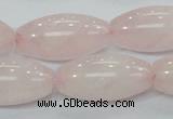 CRQ60 15.5 inches 15*30mm rice natural rose quartz beads wholesale