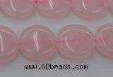 CRQ601 15.5 inches 12mm flat round rose quartz beads wholesale