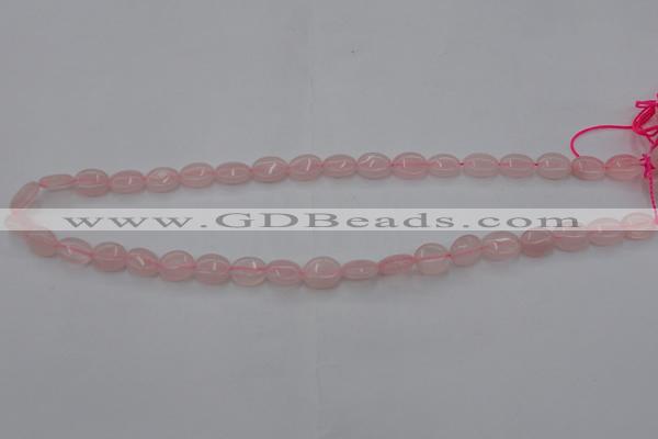 CRQ608 15.5 inches 8*10mm oval rose quartz beads wholesale