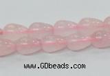 CRQ61 15.5 inches 8*10mm teardrop natural rose quartz beads wholesale