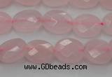 CRQ618 15.5 inches 8*10mm faceted oval rose quartz beads wholesale