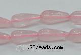 CRQ62 15.5 inches 8*20mm teardrop natural rose quartz beads wholesale