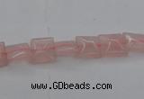 CRQ620 15.5 inches 8*8mm square rose quartz beads wholesale