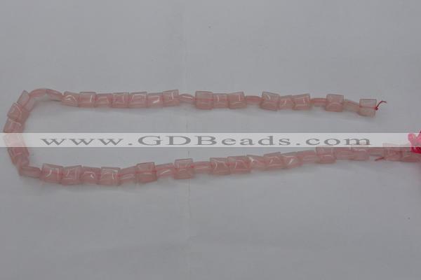 CRQ620 15.5 inches 8*8mm square rose quartz beads wholesale