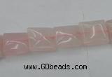 CRQ621 15.5 inches 10*10mm square rose quartz beads wholesale