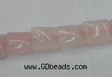 CRQ622 15.5 inches 12*12mm square rose quartz beads wholesale