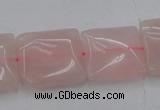 CRQ625 15.5 inches 18*18mm square rose quartz beads wholesale