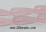 CRQ63 15.5 inches 10*30mm teardrop natural rose quartz beads wholesale