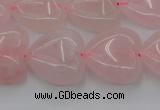 CRQ633 15.5 inches 20*20mm heart rose quartz beads wholesale