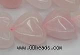 CRQ634 15.5 inches 22*22mm heart rose quartz beads wholesale