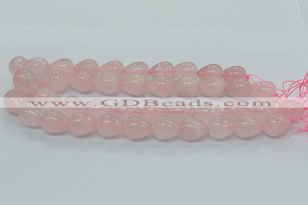 CRQ65 15.5 inches 16*19mm teardrop natural rose quartz beads wholesale