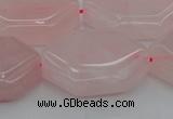 CRQ660 15.5 inches 22*30mm hexagon rose quartz beads