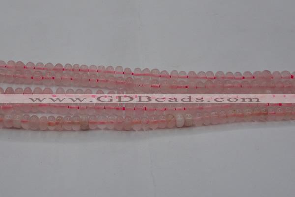 CRQ680 15.5 inches 4*6mm rondelle rose quartz beads wholesale