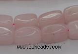 CRQ697 15.5 inches 10*18mm nuggets rose quartz beads wholesale