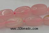 CRQ698 15.5 inches 8*16mm - 9*18mm nuggets rose quartz beads