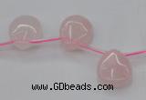 CRQ718 Top drilled 13*18mm flat teardrop rose quartz beads