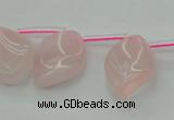 CRQ732 Top drilled 15*20mm twisted marquise rose quartz beads