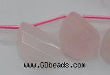 CRQ735 18*25mm faceted & twisted flat teardrop rose quartz beads