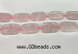 CRQ754 15.5 inches 25*35mm rectangle rose quartz beads