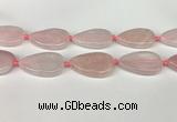 CRQ757 15.5 inches 25*40mm flat teardrop rose quartz beads